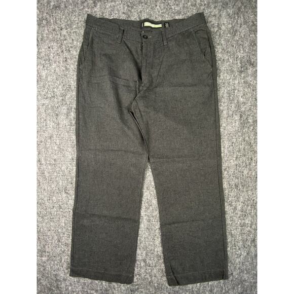 Old Navy Pants Mens 35 Gray Herringbone Chino Loose Straight Leg Business Formal - Picture 2 of 11